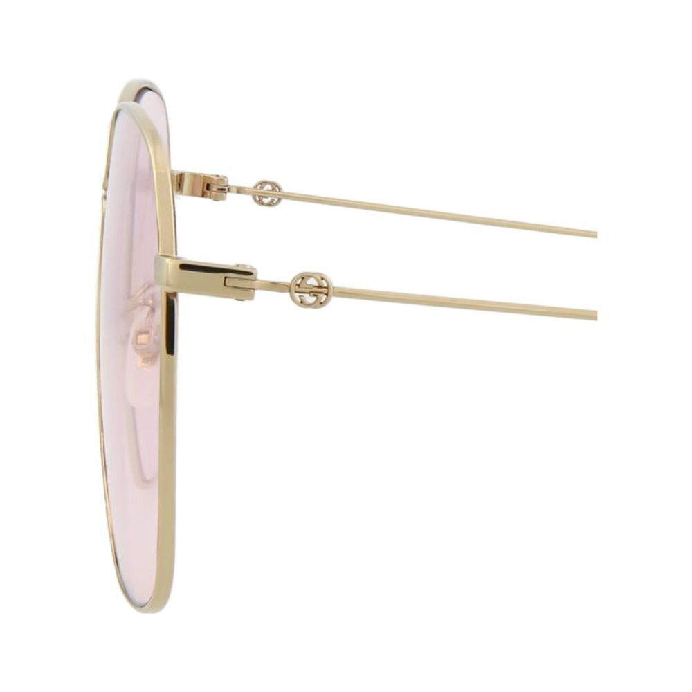 Gucci Square-Frame Metal Sunglasses Gold Womens - Picture 4 of 6